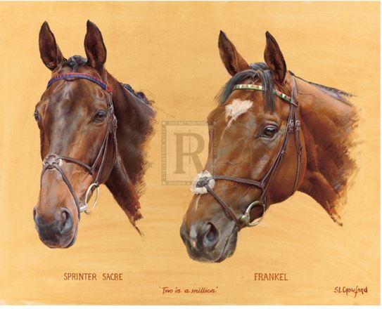 "Two in a Million - Frankel and Sprinter Sacre" horse racing artwork