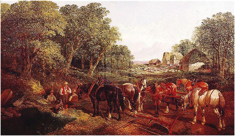 "Plough Horses" horse racing artwork