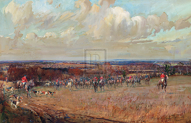 "Hunting: The Crawley and Horsham Hunt" horse racing artwork