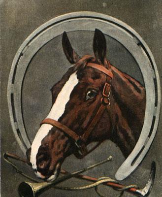"Hunting Shoe" horse racing artwork