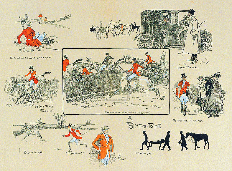 "A Point-to-Point" horse racing artwork