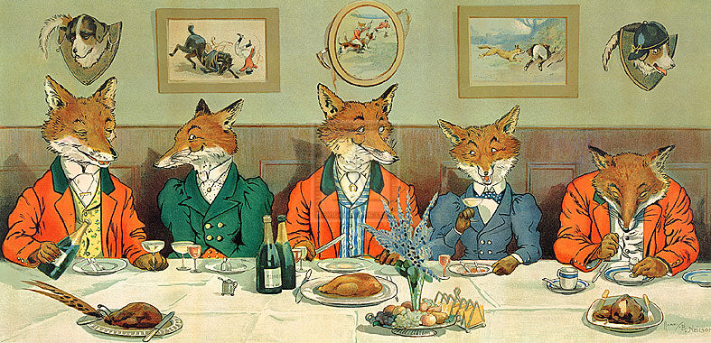 "Mr. Fox's Hunt Breakfast on Xmas Day" horse racing artwork