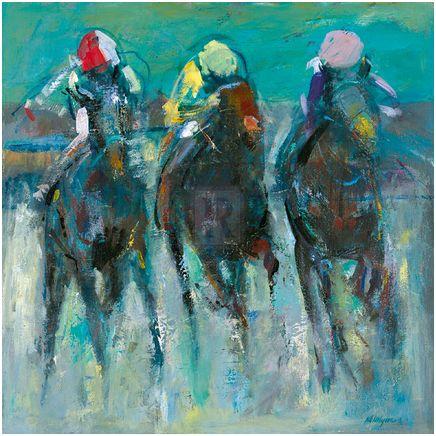 "Photo Finish" horse racing artwork