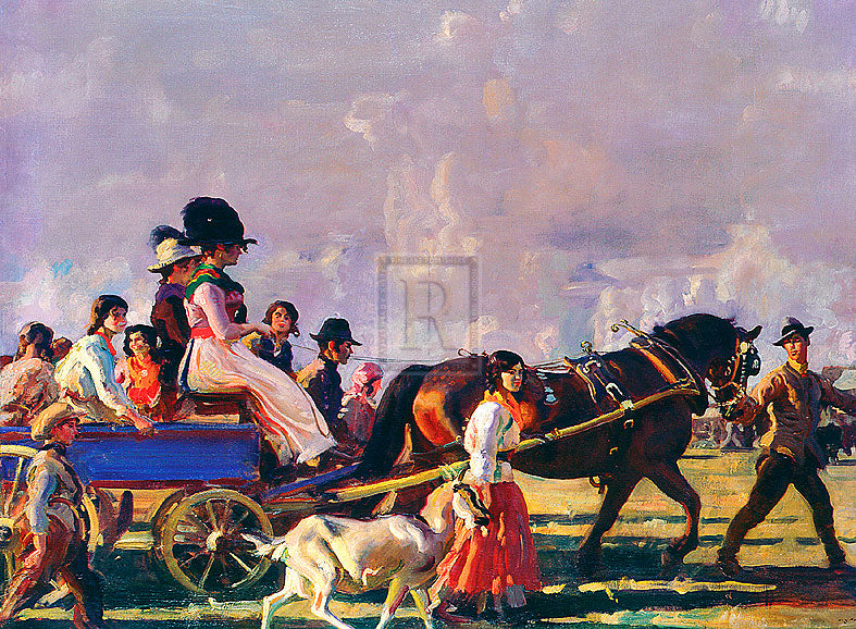"Arrival at Epsom" horse racing artwork