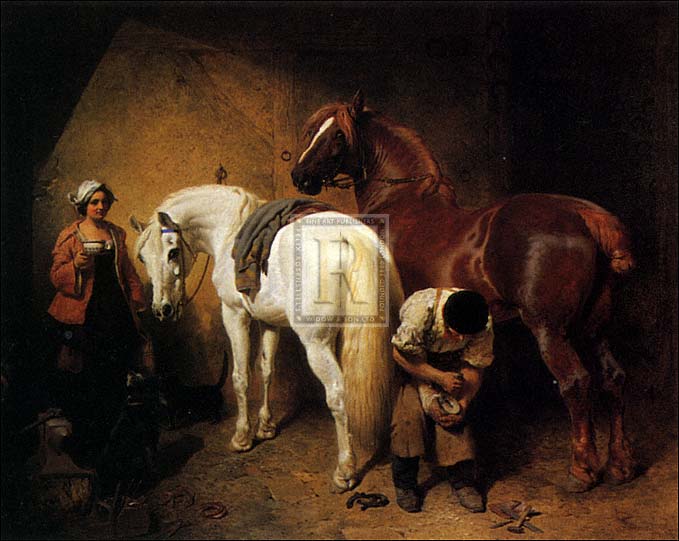 JOHN FREDERICK HERRING; Senior (British; 1795-1865) horse racing artwork