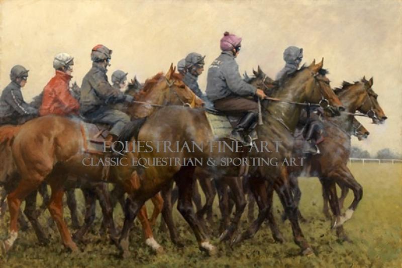 "Schooling Bumper; Thurles" horse racing artwork