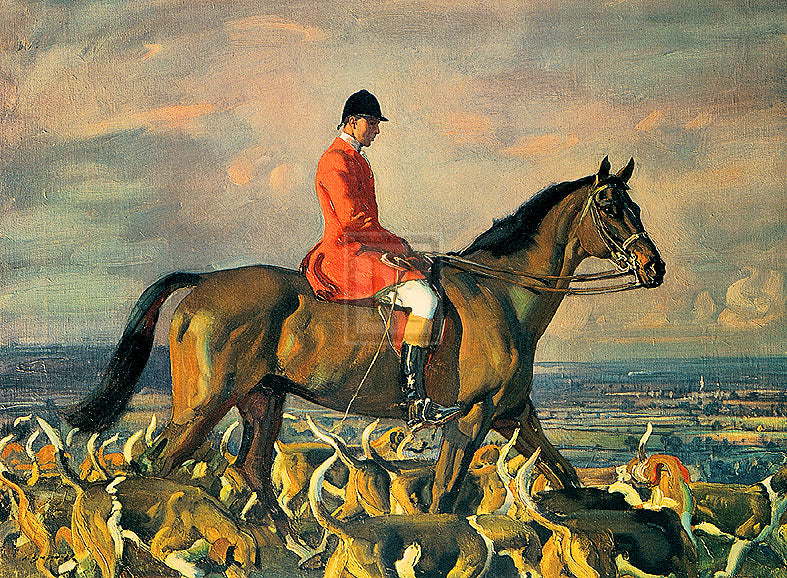 "Portrait of Major T. Bouch with the Belvoir Hounds" horse racing artwork