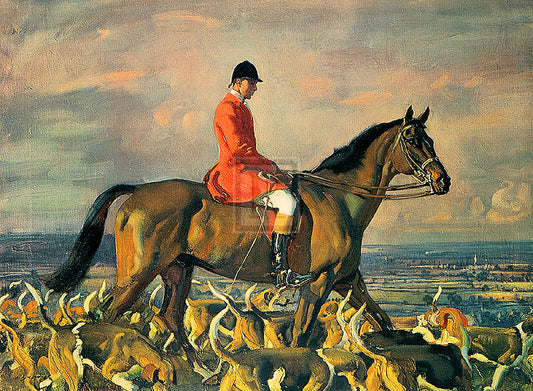 "Portrait of Major T. Bouch with the Belvoir Hounds" horse racing artwork