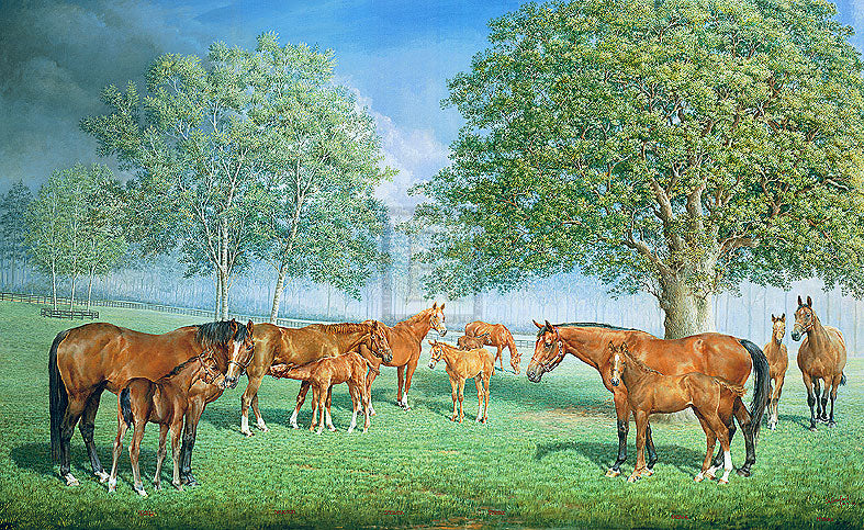 SUSAN CRAWFORD (British; Contemporary) horse racing artwork