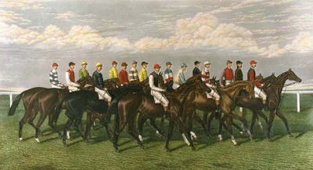 "Our Leading Jockeys of the Day" horse racing artwork