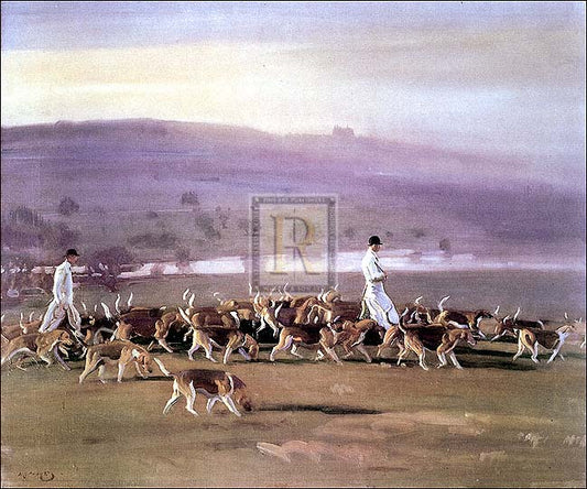 "Belvoir Hounds exercising in the Park" horse racing artwork