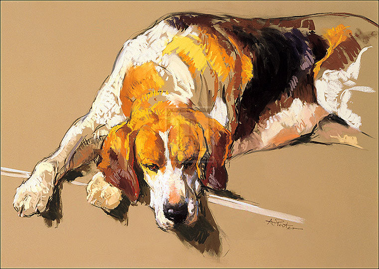 "Hound in a Kennel" horse racing artwork