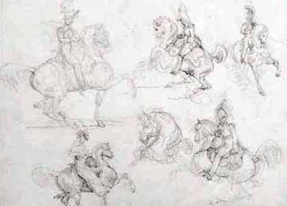 THEODORE GERICAULT (French; 1791-1824) horse racing artwork