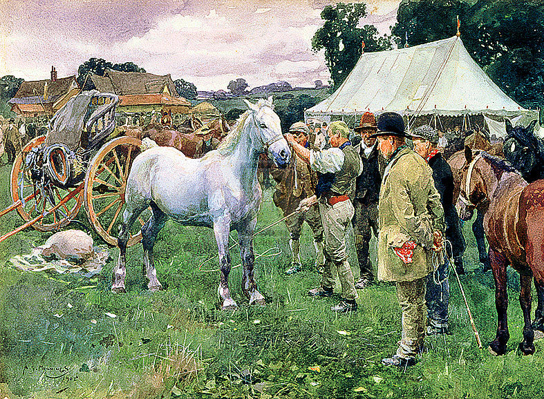 "A Horse Sale" horse racing artwork