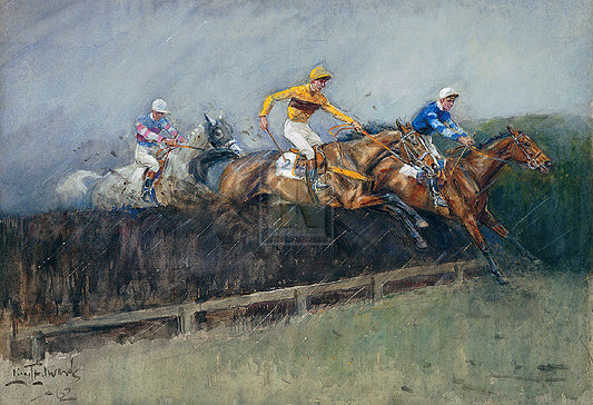 "Battle of the Giants" horse racing artwork