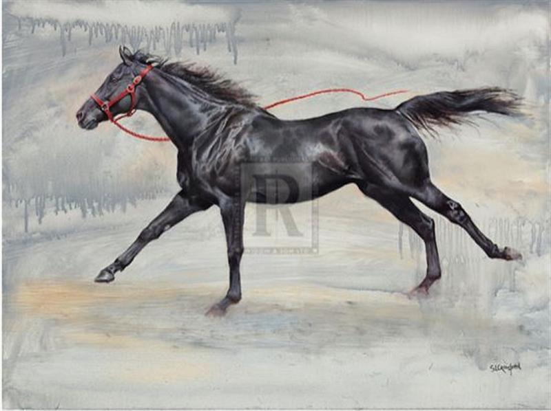 "Loose" horse racing artwork
