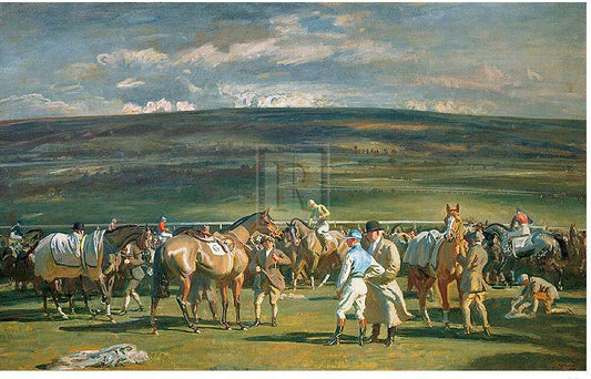 "In the Saddling Paddock; March Meeting; Cheltenham" horse racing artwork