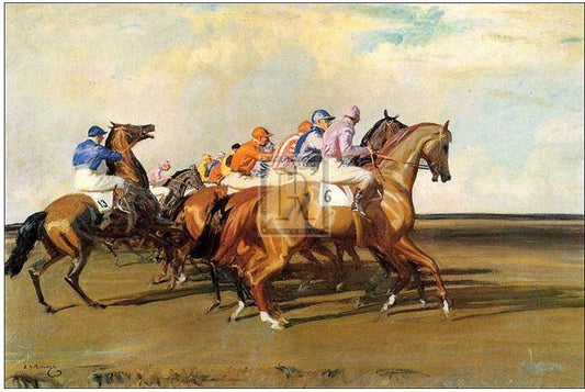 "Under Starter's Orders" horse racing artwork
