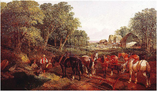 "Plough Horses" horse racing artwork