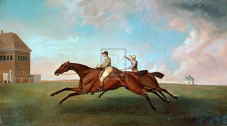 "Racing at Newmarket - Hambletonian and Diamond; 1799" horse racing artwork