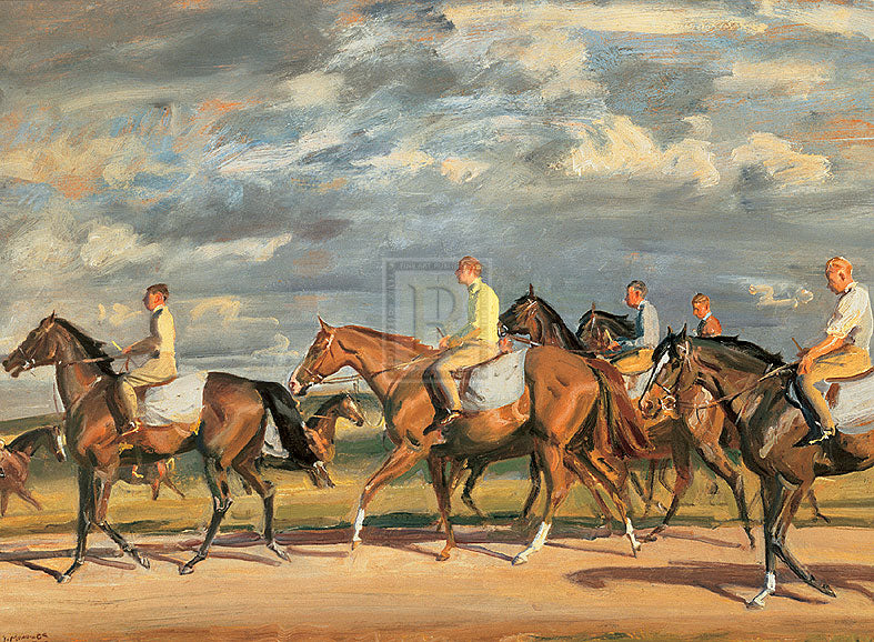 "Exercising; Early Morning; Newmarket" horse racing artwork