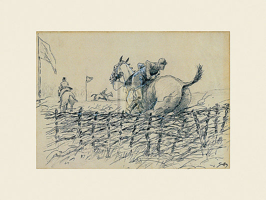 "The Remount" horse racing artwork