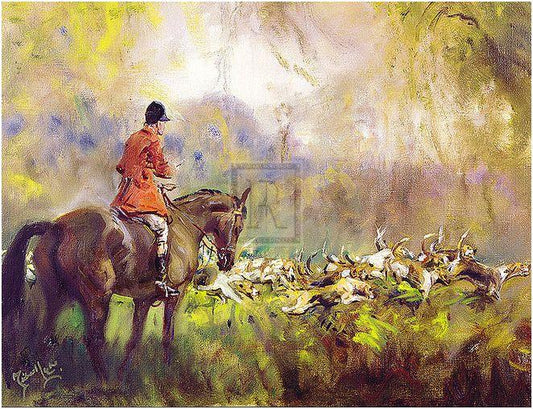 "Cub Hunting" horse racing artwork