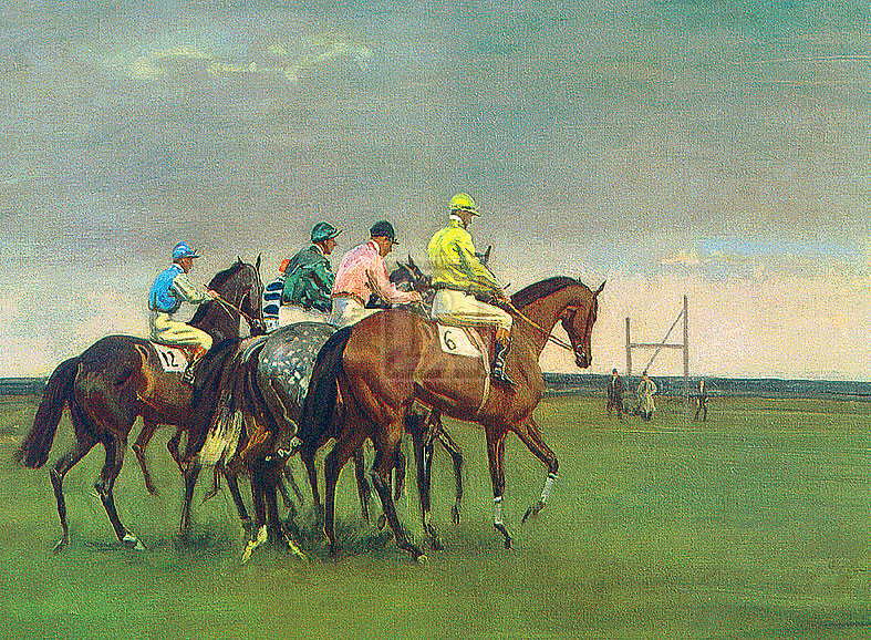 "October Meeting" horse racing artwork