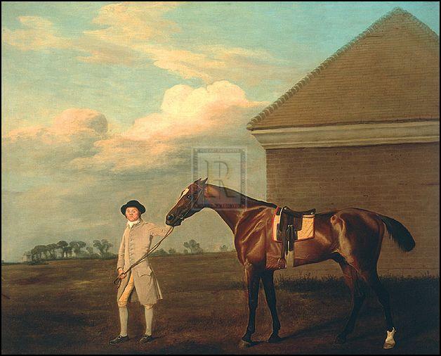 "Firetail with his Trainer on Newmarket Heath" horse racing artwork