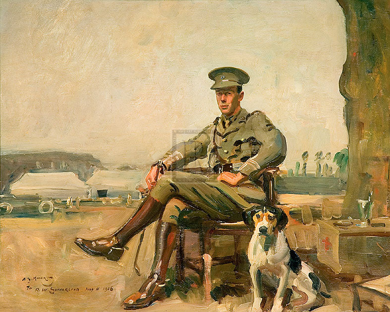 "R.W. Sutherland; Cavalry Officer" horse racing artwork
