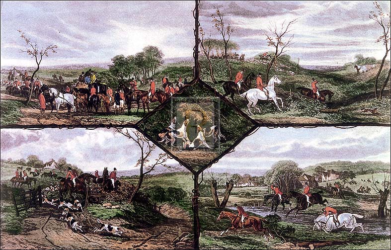 "Hunting Incidents" horse racing artwork