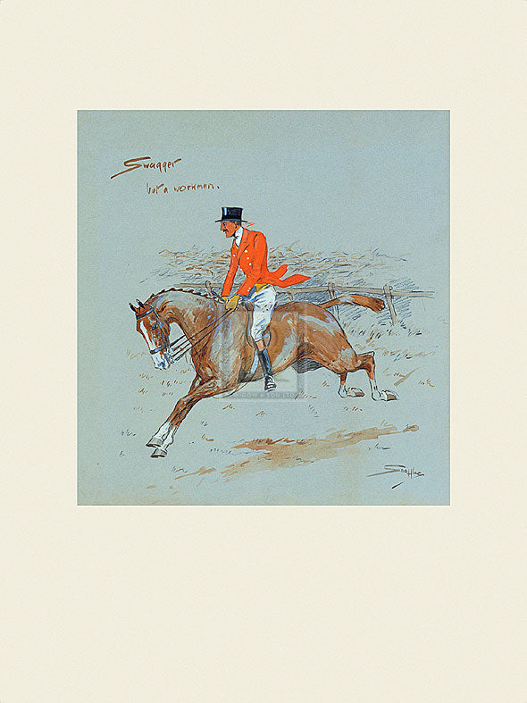 "Swagger - but a workman" horse racing artwork