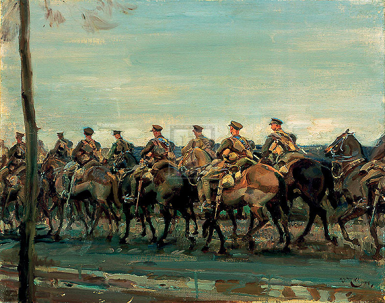 "Lord Strathcona's Horse on the March" horse racing artwork