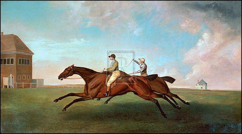"Racing at Newmarket - Hambletonian and Diamond; 1799" horse racing artwork