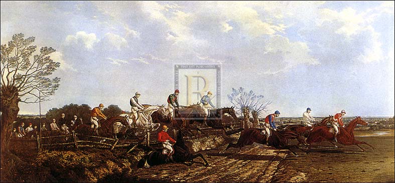 "Silks and Satins of the Field" horse racing artwork