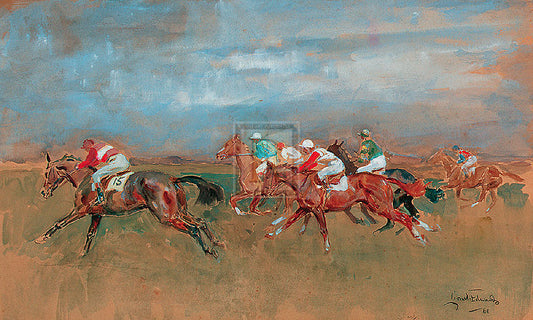 "The Start; Newmarket" horse racing artwork