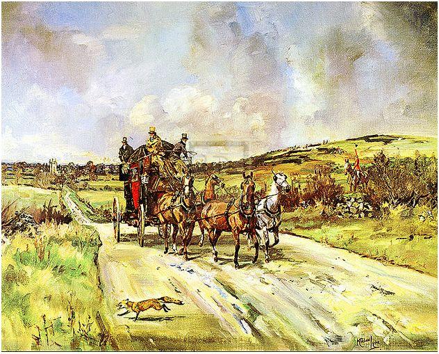 "On the Way" horse racing artwork