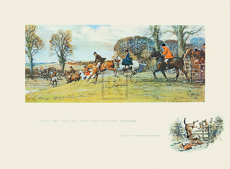 "Happy are they who Hunt for their own Pleasure (and not to astonish others)" horse racing artwork
