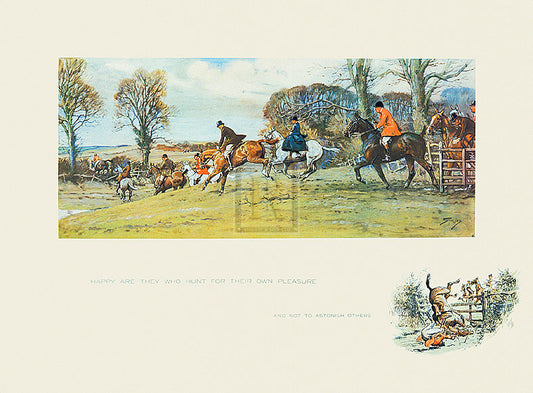 "Happy are they who Hunt for their own Pleasure (and not to astonish others)" horse racing artwork