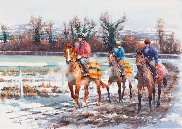 "Bright Sun; Light Snow; Tipperary" horse racing artwork
