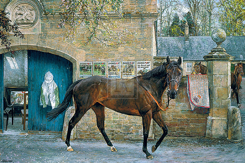 "Attraction" horse racing artwork