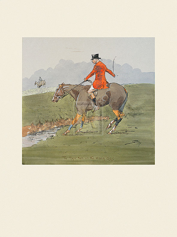 "The Right Man on the Wrong 'Oss" horse racing artwork