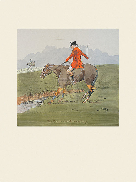 "The Right Man on the Wrong 'Oss" horse racing artwork