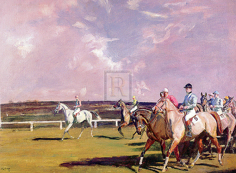 "Steeplechasing" horse racing artwork