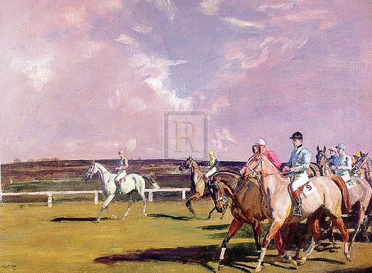 "Steeplechasing" horse racing artwork