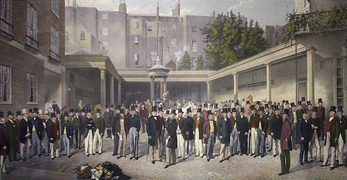 "A Yard at Tattersalls" horse racing artwork