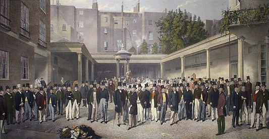 "A Yard at Tattersalls" horse racing artwork