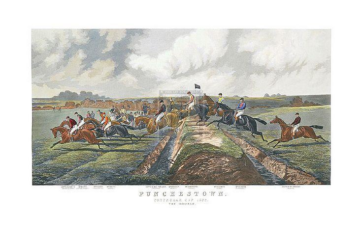 "The Double; Punchestown" horse racing artwork