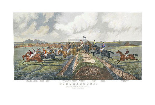 "The Double; Punchestown" horse racing artwork