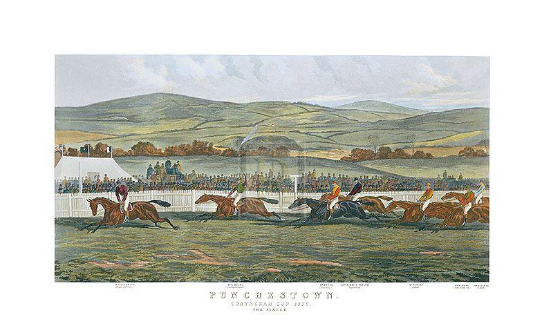 "The Finish; Punchestown" horse racing artwork